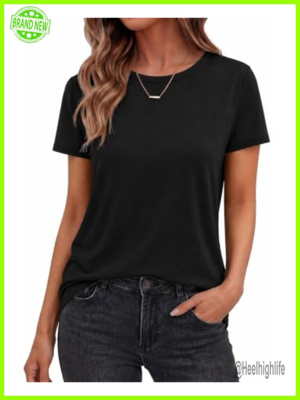 TNNZEET Womens Short Sleeve Crew Neck T-Shirt Loose Fit Casual Top